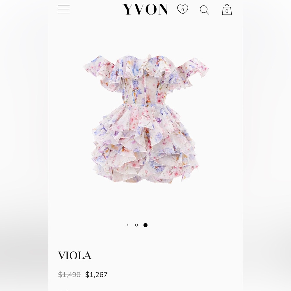 YVON VIOLA Ruffle Minidress BNWT size S